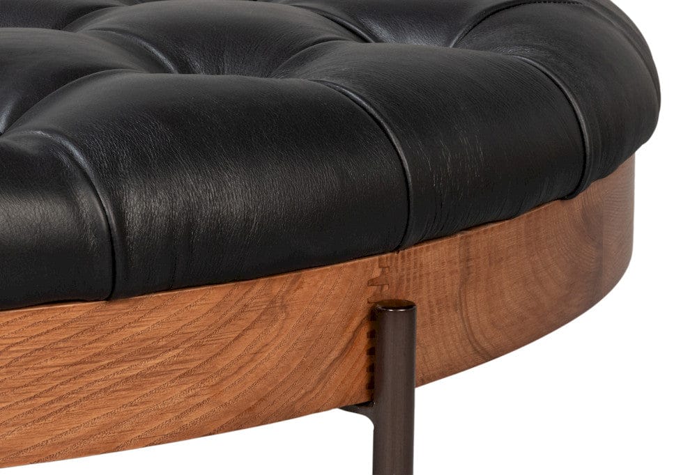 Sarreid Ltd - Corbet Cocktail Ottoman Onyx Black Lthr in Black - 54245-OB view 9