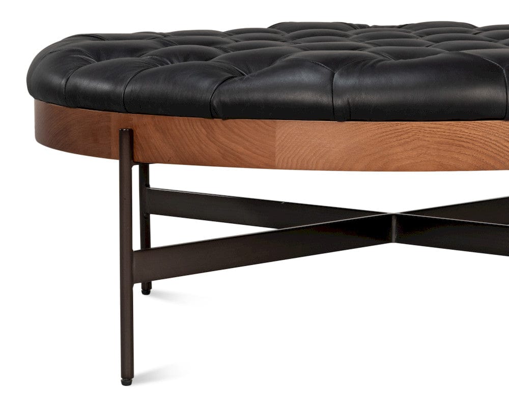 Sarreid Ltd - Corbet Cocktail Ottoman Onyx Black Lthr in Black - 54245-OB view 10