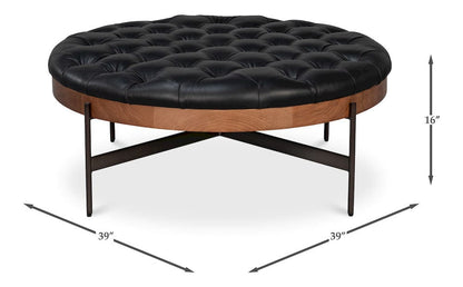 Sarreid Ltd - Corbet Cocktail Ottoman Onyx Black Lthr in Black - 54245-OB view 12
