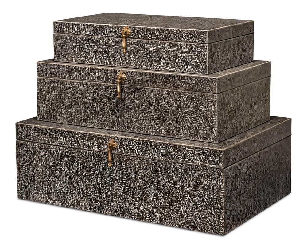 Sarreid Ltd - Cosmos Nesting Boxes, Set Of Three - Black - 40824 veiw 1