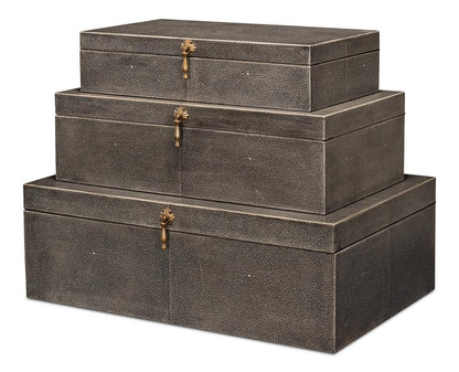 Sarreid Ltd - Cosmos Nesting Boxes, Set Of Three - Black - 40824 veiw 1