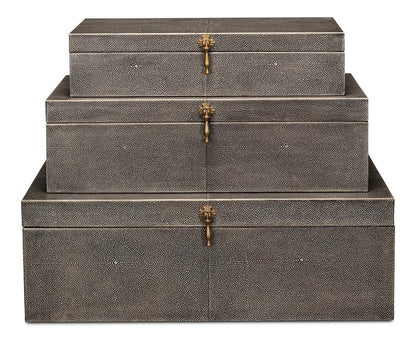 Sarreid Ltd - Cosmos Nesting Boxes, Set Of Three - Black - 40824 veiw 2