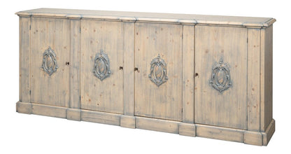 Sarreid Ltd - Crested Wall Cabinet,Carmine Legno Tran in Beige - R110-82TR view 1