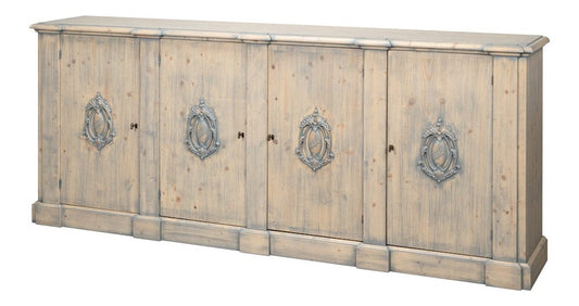 Sarreid Ltd - Crested Wall Cabinet,Carmine Legno Tran in Beige - R110-82TR view 1
