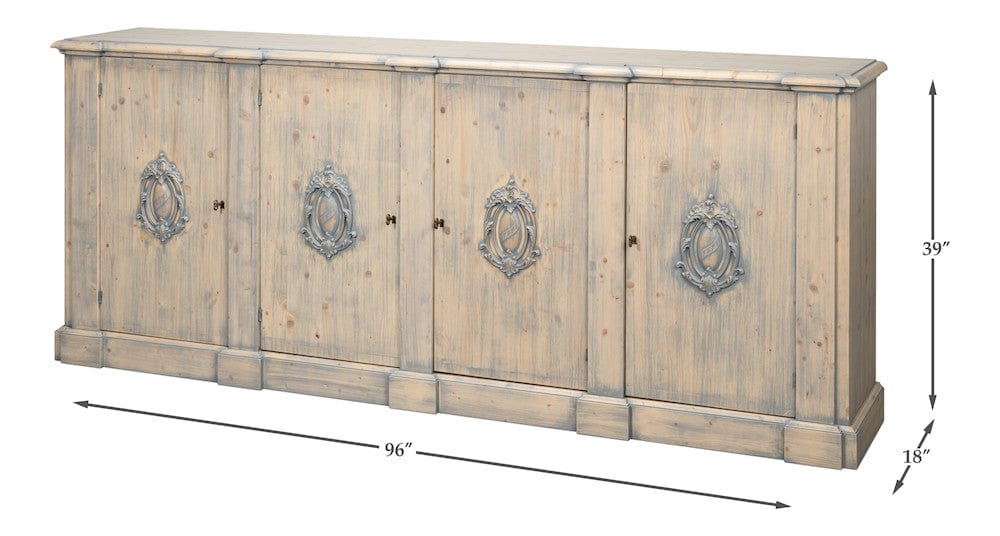 Sarreid Ltd - Crested Wall Cabinet,Carmine Legno Tran in Beige - R110-82TR view 13