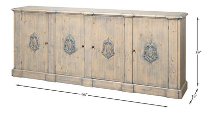 Sarreid Ltd - Crested Wall Cabinet,Carmine Legno Tran in Beige - R110-82TR view 13