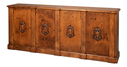 Sarreid Ltd - Crested Wall Cabinet,Noce Anticato in Brown - R110-NA view 1