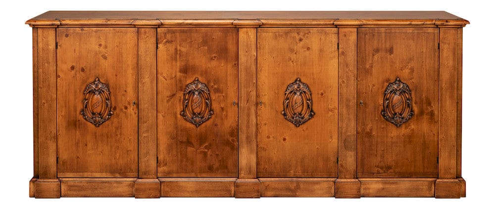 Sarreid Ltd - Crested Wall Cabinet,Noce Anticato in Brown - R110-NA view 2