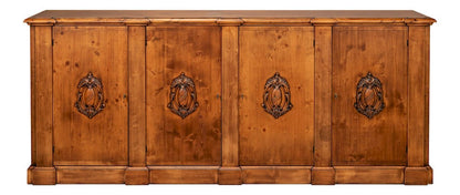 Sarreid Ltd - Crested Wall Cabinet,Noce Anticato in Brown - R110-NA view 2