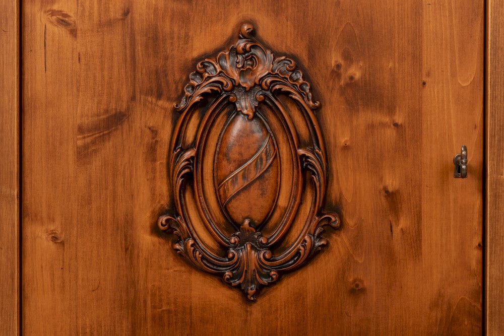 Sarreid Ltd - Crested Wall Cabinet,Noce Anticato in Brown - R110-NA view 6