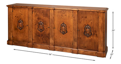 Sarreid Ltd - Crested Wall Cabinet,Noce Anticato in Brown - R110-NA view 13