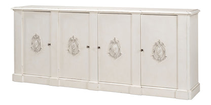 Sarreid Ltd - Crested Wall Cabinet,White/White Finish - R110-37 veiw 1