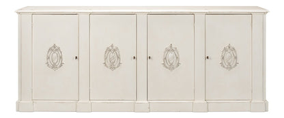 Sarreid Ltd - Crested Wall Cabinet,White/White Finish - R110-37 veiw 2