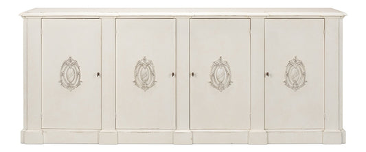 Sarreid Ltd - Crested Wall Cabinet,White/White Finish - R110-37 veiw 2