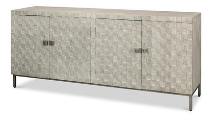 Sarreid Ltd - Cubist Four Door Sideboard - Grey - 53823 veiw 1