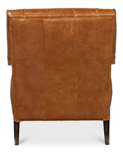 Sarreid Ltd - Dawson Distilled Leather Chair,Cuba Brn in Brown - 54063 view 4