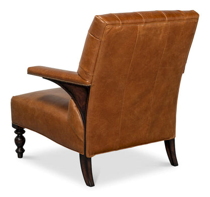 Sarreid Ltd - Dawson Distilled Leather Chair,Cuba Brn in Brown - 54063 view 5