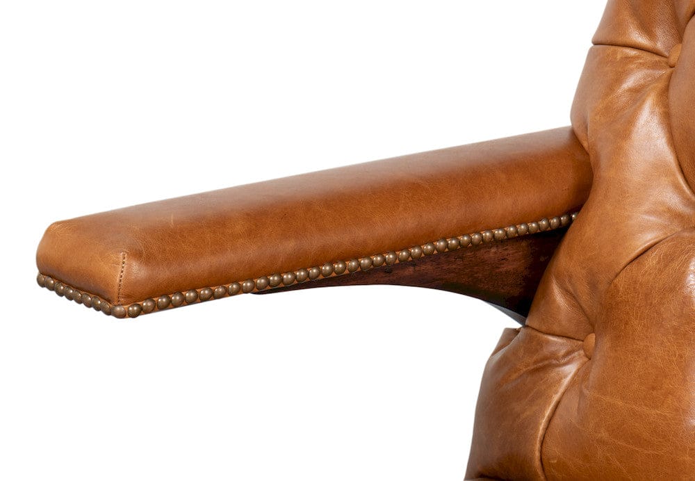 Sarreid Ltd - Dawson Distilled Leather Chair,Cuba Brn in Brown - 54063 view 8