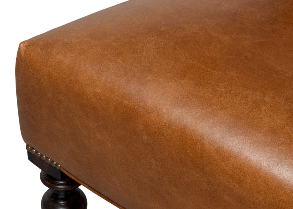 Sarreid Ltd - Dawson Distilled Leather Chair,Cuba Brn in Brown - 54063 view 9