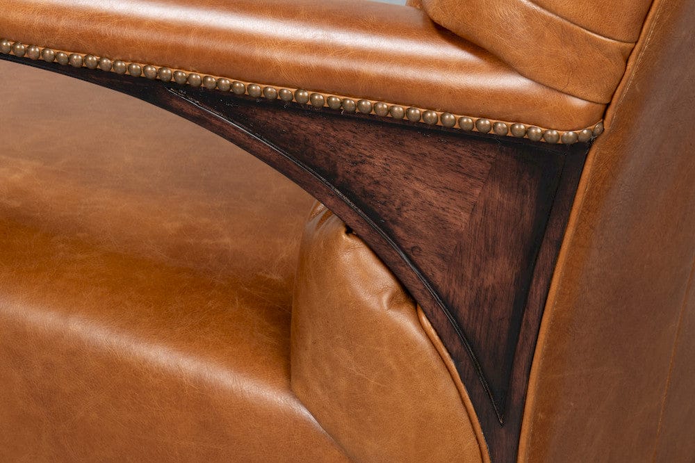 Sarreid Ltd - Dawson Distilled Leather Chair,Cuba Brn in Brown - 54063 view 10