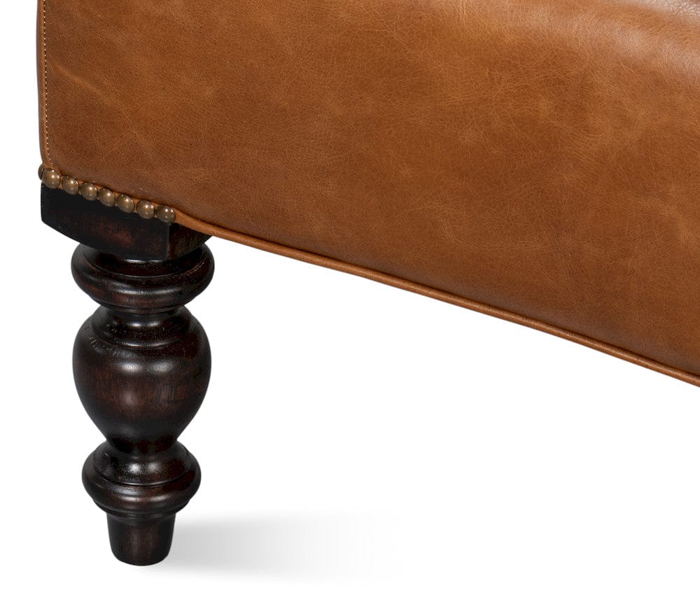 Sarreid Ltd - Dawson Distilled Leather Chair,Cuba Brn in Brown - 54063 view 11