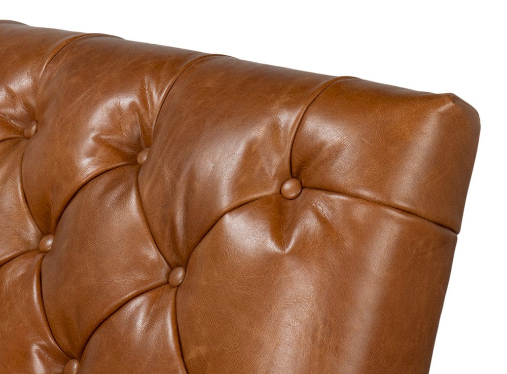 Sarreid Ltd - Dawson Distilled Leather Chair,Cuba Brn in Brown - 54063 view 12