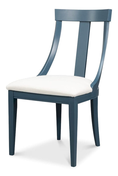 Sarreid Ltd - Deco Side Chair,S Blue, White in Blue - U003-BSW view 1