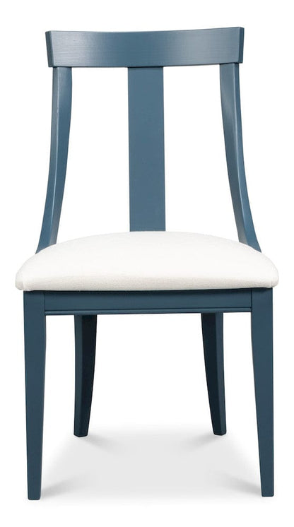 Sarreid Ltd - Deco Side Chair,S Blue, White in Blue - U003-BSW view 2
