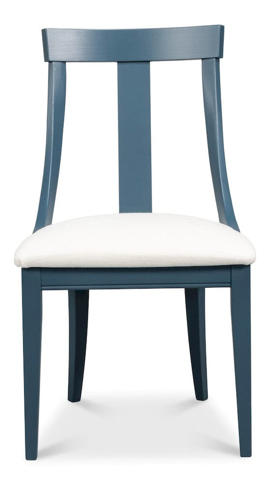 Sarreid Ltd - Deco Side Chair,S Blue, White in Blue - U003-BSW view 2