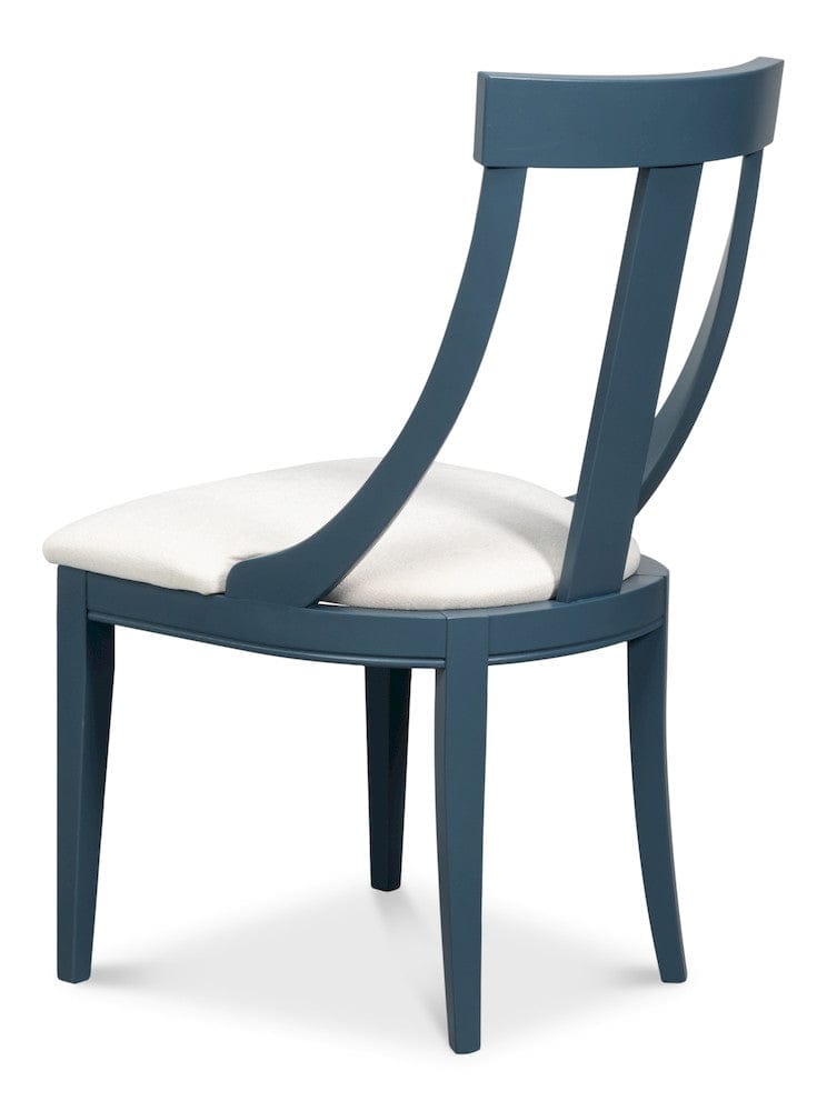 Sarreid Ltd - Deco Side Chair,S Blue, White in Blue - U003-BSW view 5