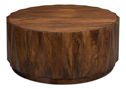 Sarreid Ltd - Denali Round Cocktail Table - Brown - 53859 veiw 1