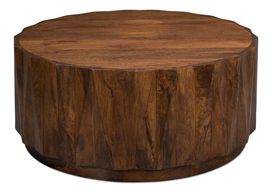 Sarreid Ltd - Denali Round Cocktail Table - Brown - 53859 veiw 1
