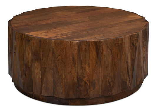 Sarreid Ltd - Denali Round Cocktail Table - Brown - 53859 veiw 2