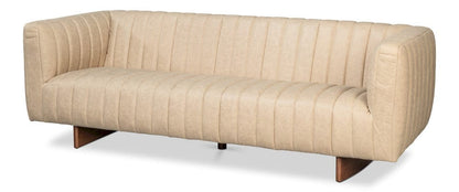 Sarreid Ltd - Denys Leather Sofa, Cappuccino White in White - 54244-CW view 1