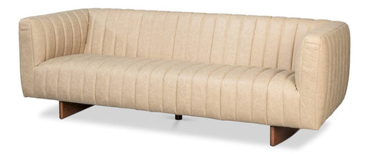 Sarreid Ltd - Denys Leather Sofa, Cappuccino White in White - 54244-CW view 1