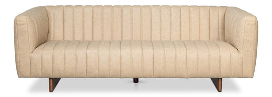 Sarreid Ltd - Denys Leather Sofa, Cappuccino White in White - 54244-CW view 2