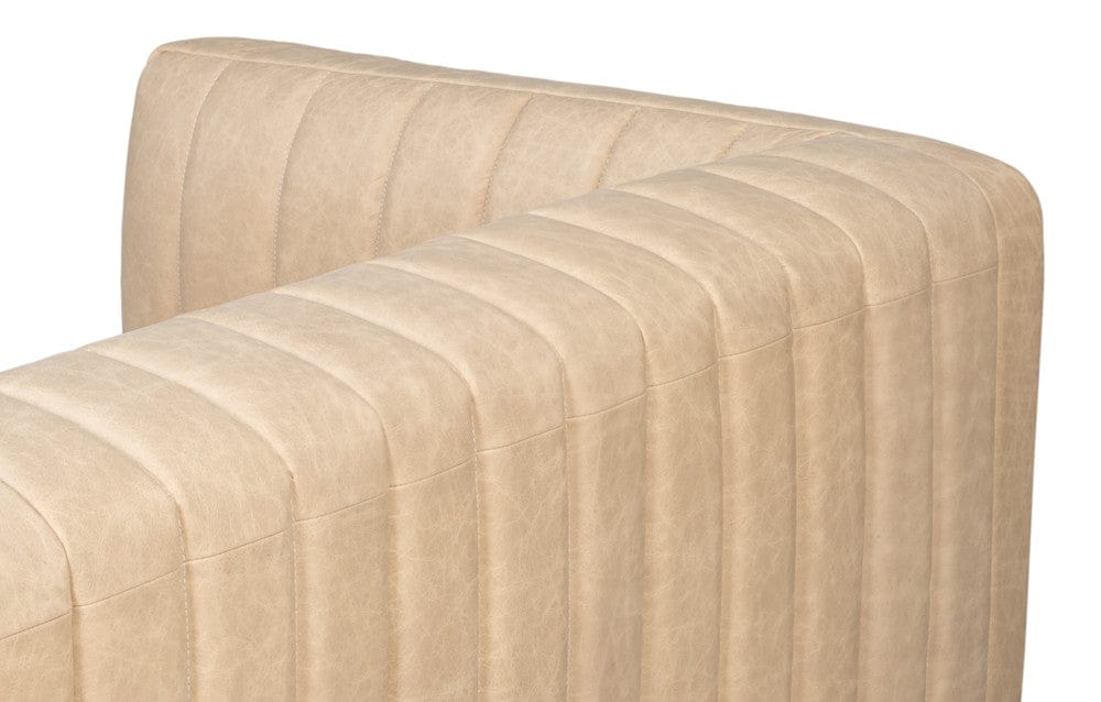 Sarreid Ltd - Denys Leather Sofa, Cappuccino White in White - 54244-CW view 6