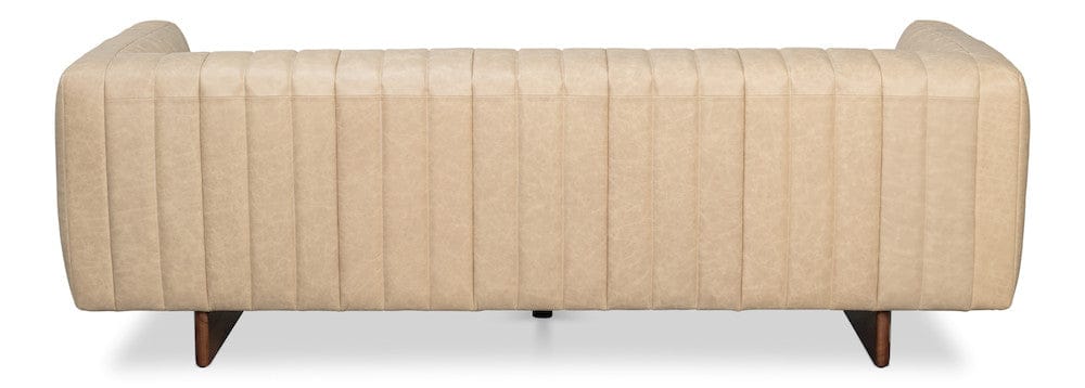 Sarreid Ltd - Denys Leather Sofa, Cappuccino White in White - 54244-CW view 7