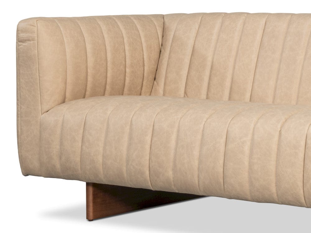 Sarreid Ltd - Denys Leather Sofa, Cappuccino White in White - 54244-CW view 8