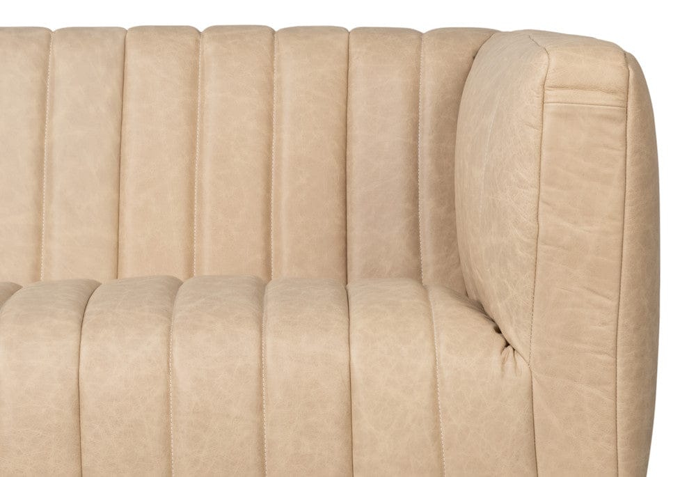 Sarreid Ltd - Denys Leather Sofa, Cappuccino White in White - 54244-CW view 9