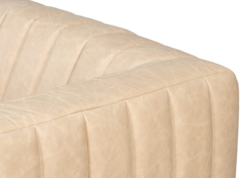 Sarreid Ltd - Denys Leather Sofa, Cappuccino White in White - 54244-CW view 11