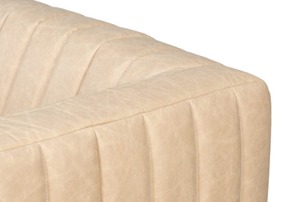 Sarreid Ltd - Denys Leather Sofa, Cappuccino White in White - 54244-CW view 11