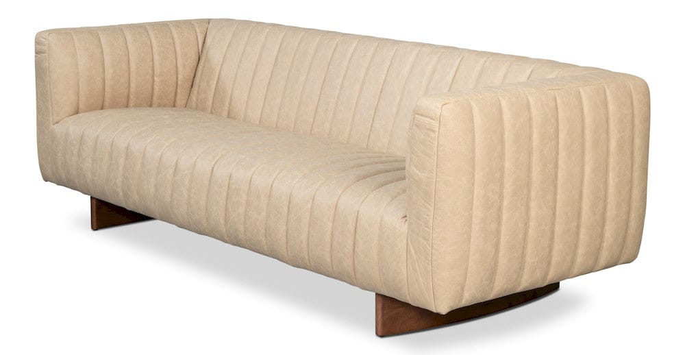 Sarreid Ltd - Denys Leather Sofa, Cappuccino White in White - 54244-CW view 12