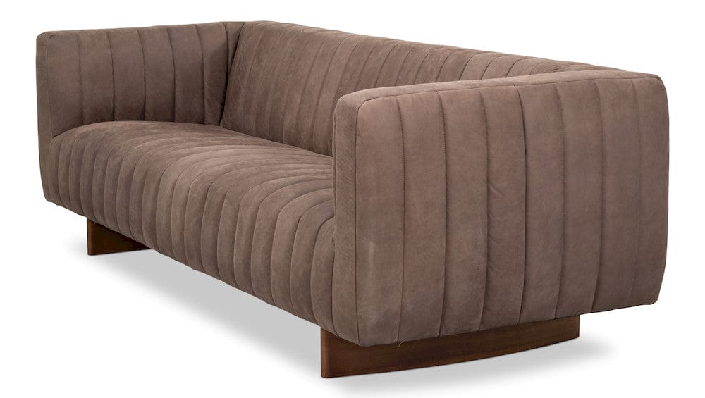 Sarreid Ltd - Denys Leather Sofa, Scotland Grey in Grey - 54244 view 3