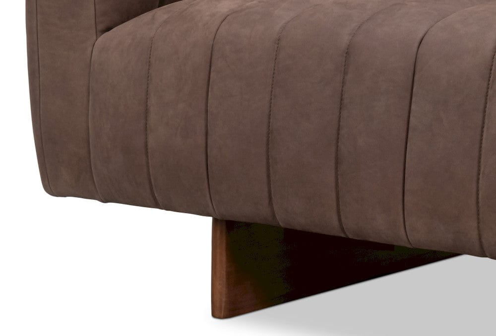 Sarreid Ltd - Denys Leather Sofa, Scotland Grey in Grey - 54244 view 6
