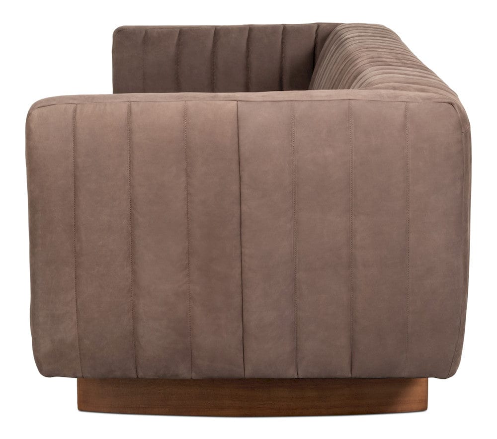 Sarreid Ltd - Denys Leather Sofa, Scotland Grey in Grey - 54244 view 8