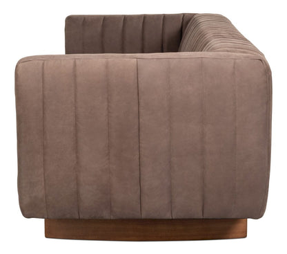 Sarreid Ltd - Denys Leather Sofa, Scotland Grey in Grey - 54244 view 8