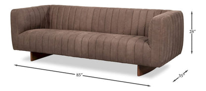 Sarreid Ltd - Denys Leather Sofa, Scotland Grey in Grey - 54244 view 13