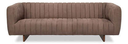 Sarreid Ltd - Denys Leather Sofa, Scotland Grey - 54244 veiw 2