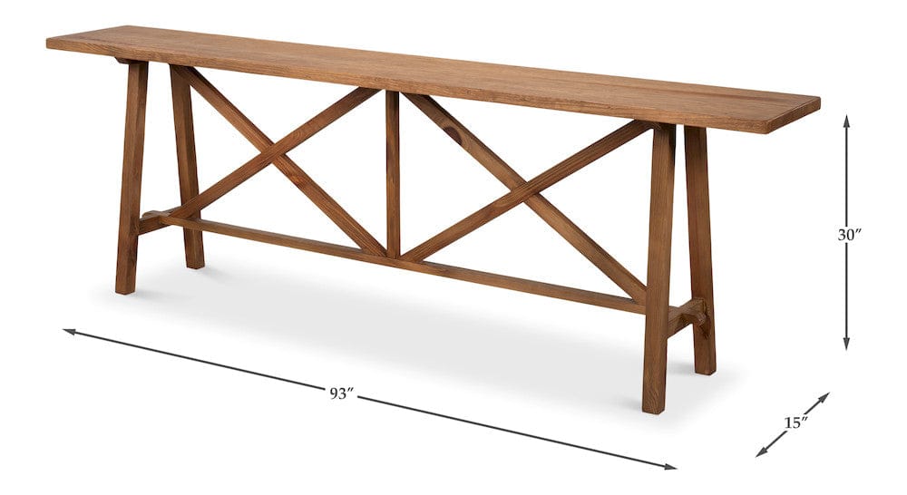Sarreid Ltd - Double X Base Sofa Table in Natural - 54318 view 12